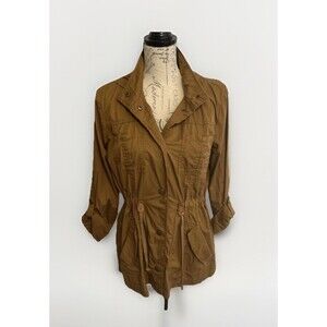 Maurices Women’s Utility Jacket Brown Tab Sleeves Pockets NWT Size Med